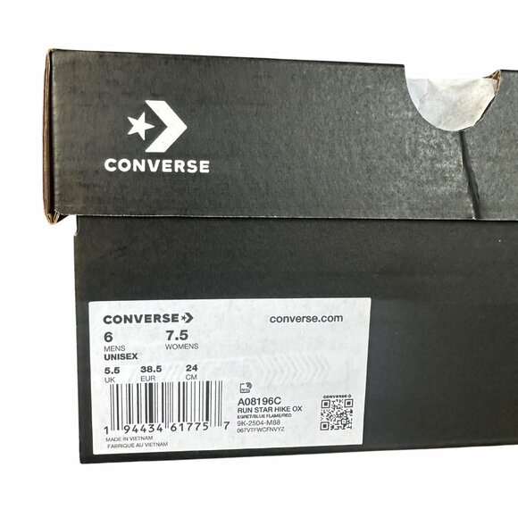 ❤️Converse Run Star Hike Ox Platform 7.5 Womens Shoes Beige Red Sneakers A08196C - Picture 8 of 13